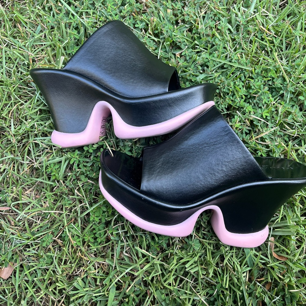 Stella McCartney Shroom Black and Pink Women's Platform Heel Shoes 35